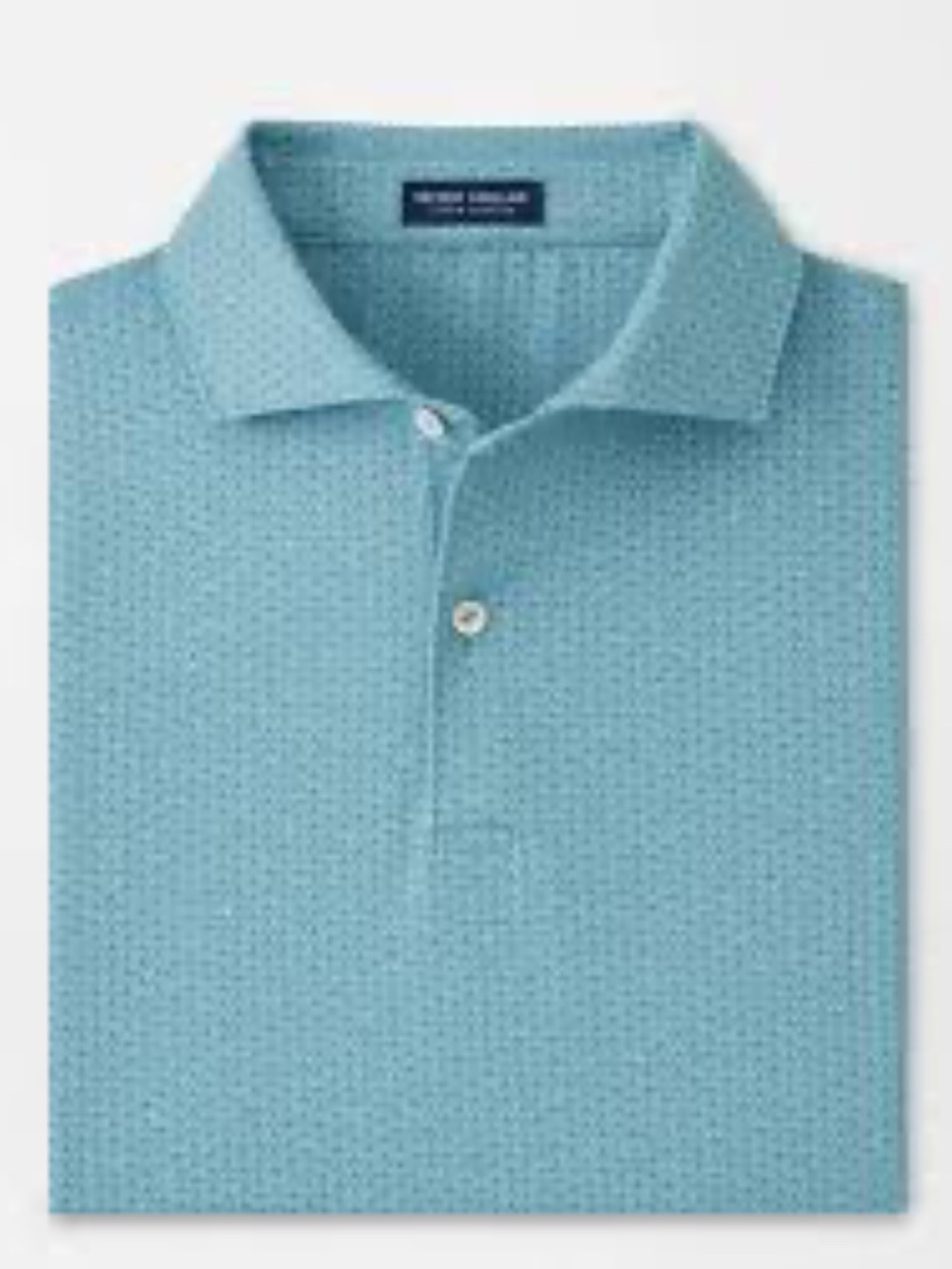 Peter Millar Teal Micro-Pattern Polo Shirt